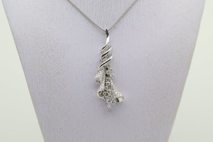 Diamond Cascade Gold Swirl Pendant