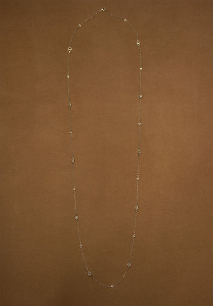 Fancy Shape Diamonds by the Yard Gold Necklace, 36 inches