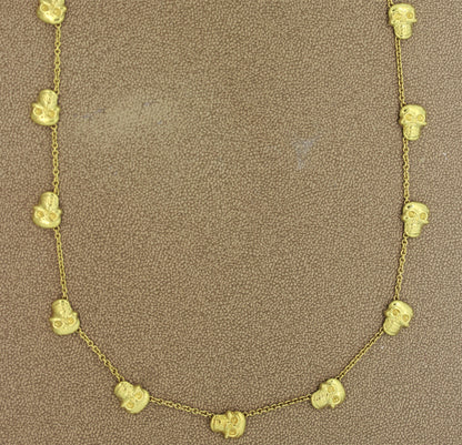 Estate Skull Gold Necklace