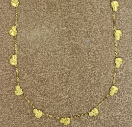 Estate Skull Gold Necklace