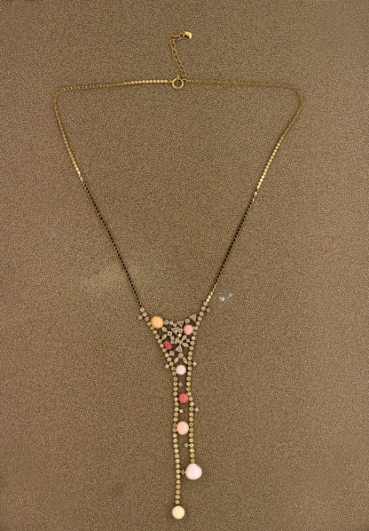 Conch Pearl Diamond Gold Necklace
