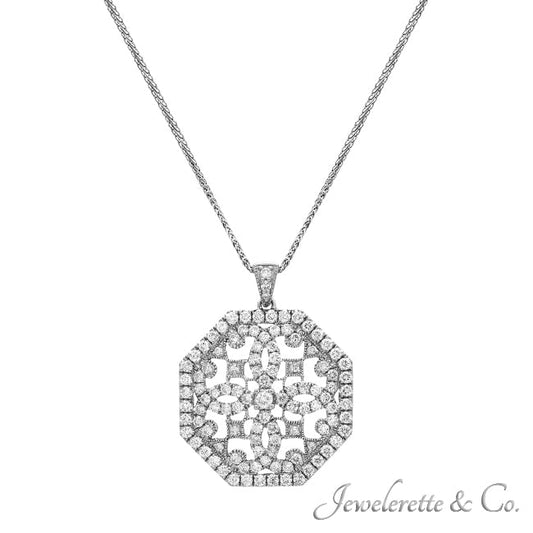 Diamond Gold Octagon Pendant